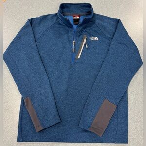 THE NORTH FACE 1/2 ZIP CANYONLANDS FLEECE LINED JACKET SIZE L HEATHERED BLUE